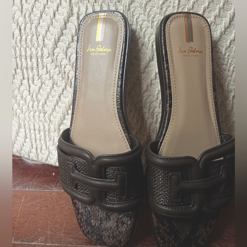 Sam Edelman | Women's | Brown Animal Print Mule Slides | Size 8.5 EU 39